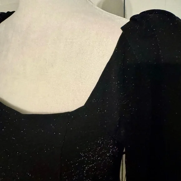 NWT, Elegant Black Long Sleeve Dress with sparkle!! - Picture 2 of 4